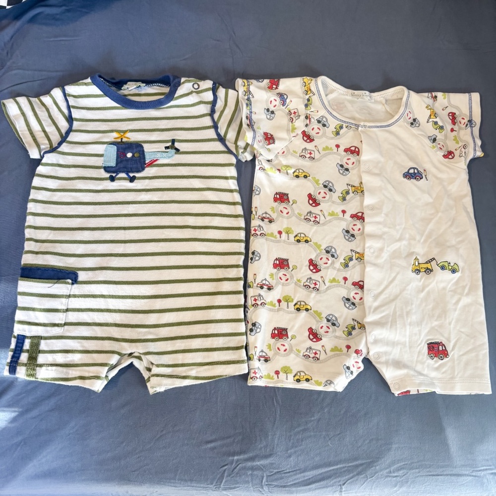 Kissy Kissy & Le Top Shortie Playsuit Transportation Bundle 9M